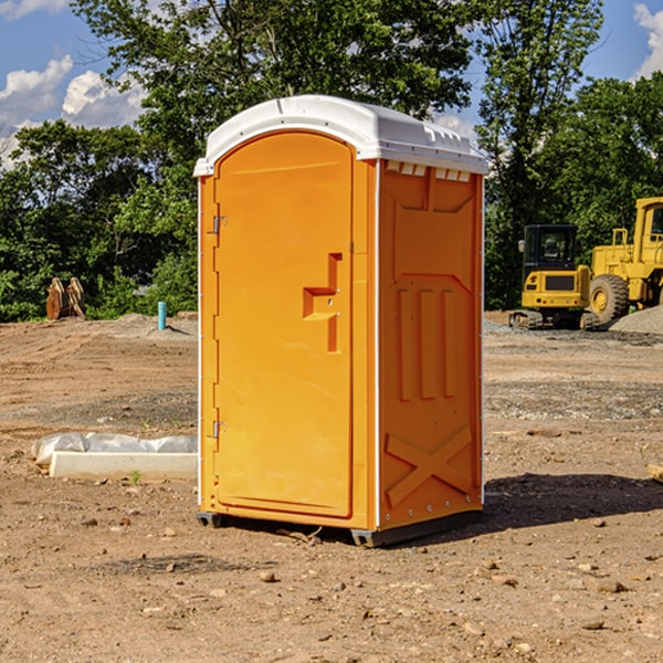 how often are the portable restrooms cleaned and serviced during a rental period in Gillett